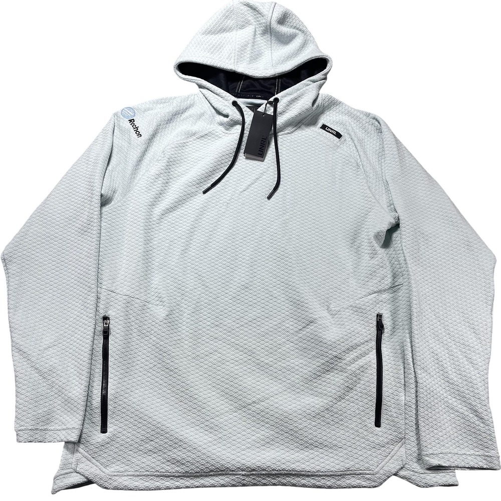 UNRL Elevation Hoodie Mens XL Glacial Blue Rochon Logo Pullover Sweatshirt